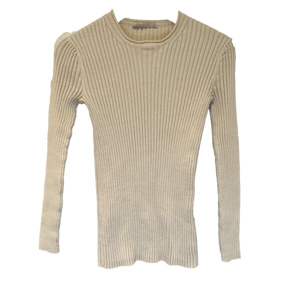 EVERLANE Sweaters - Everlane Cream Ribbed Crew Neck Sweater